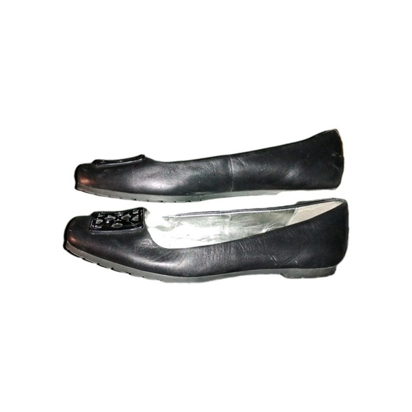 Calvin Klein Womens 10 Ballet Flats Shoes Black Princeton-like, Metal Emblem GUC - Picture 3 of 7